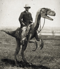 Theodore Roosevelt on a Dinosaur